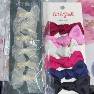 Cat & Jack Hair Clips Set - Pink, White, Blue, Burgundy